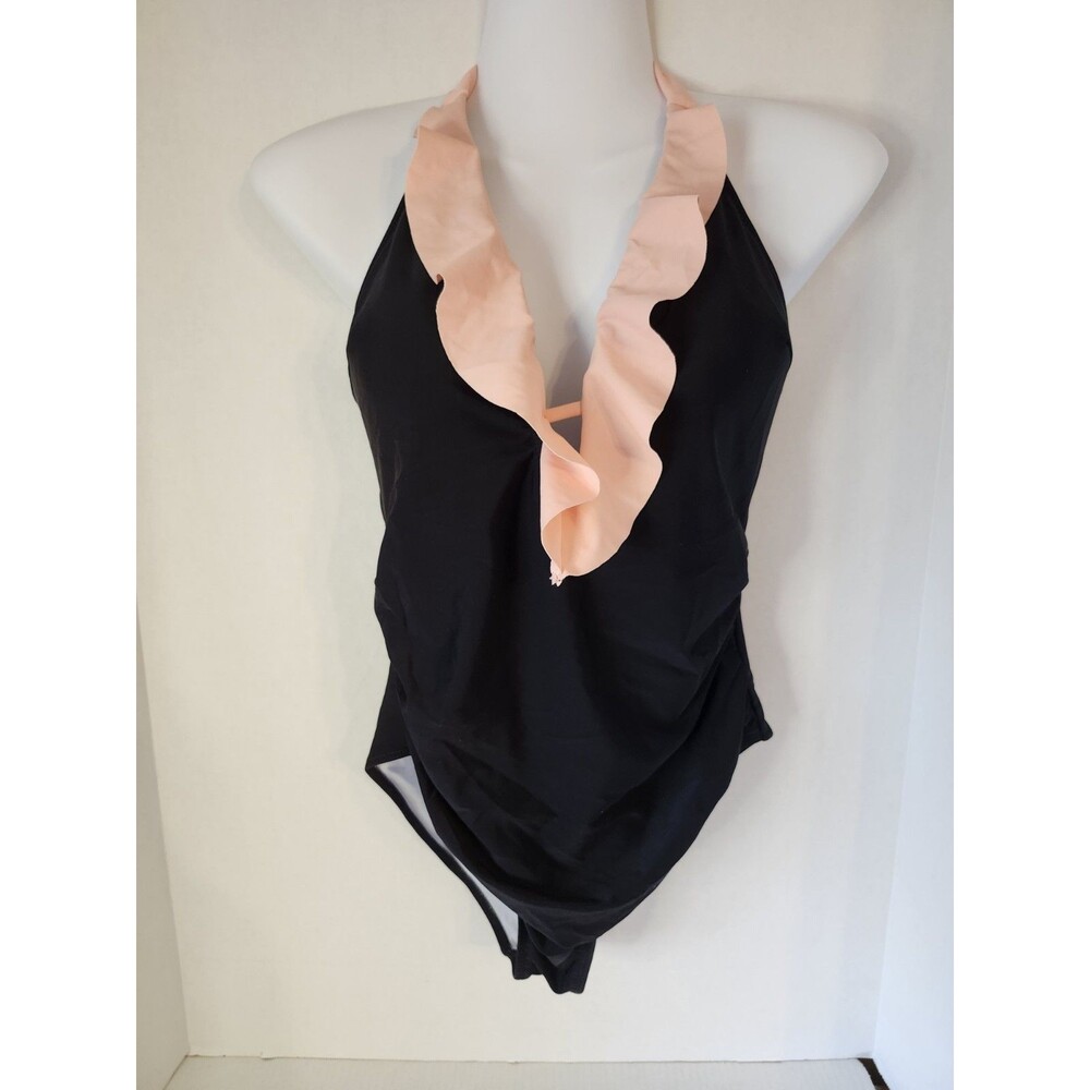 New Peach And Black Size Medium Swimsuit